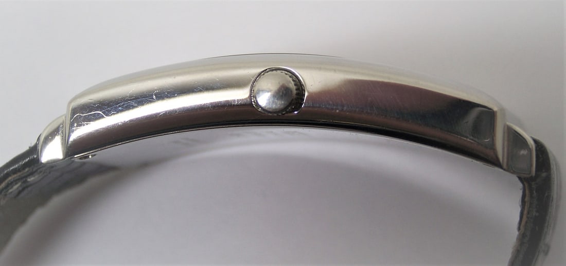 Mens Solid & Heavy Platinum Swiss REEF Watch with Diamond dial* 45 mm Long* EXLNT - 8