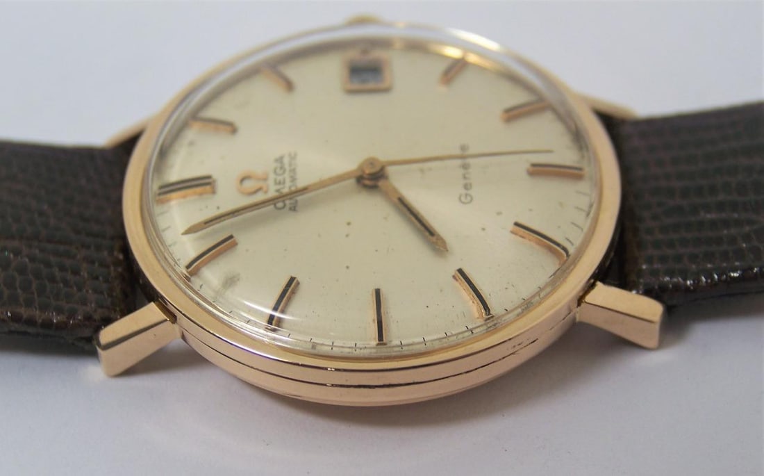 Vintage Solid 18k Rose OMEGA GENEVE Automatic Watch 1960s Cal.565* EXLNT - 10