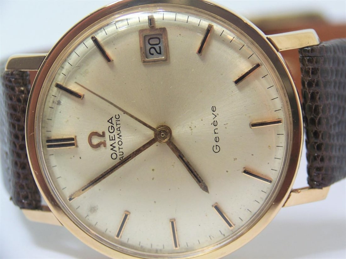 Vintage Solid 18k Rose OMEGA GENEVE Automatic Watch 1960s Cal.565* EXLNT - 3