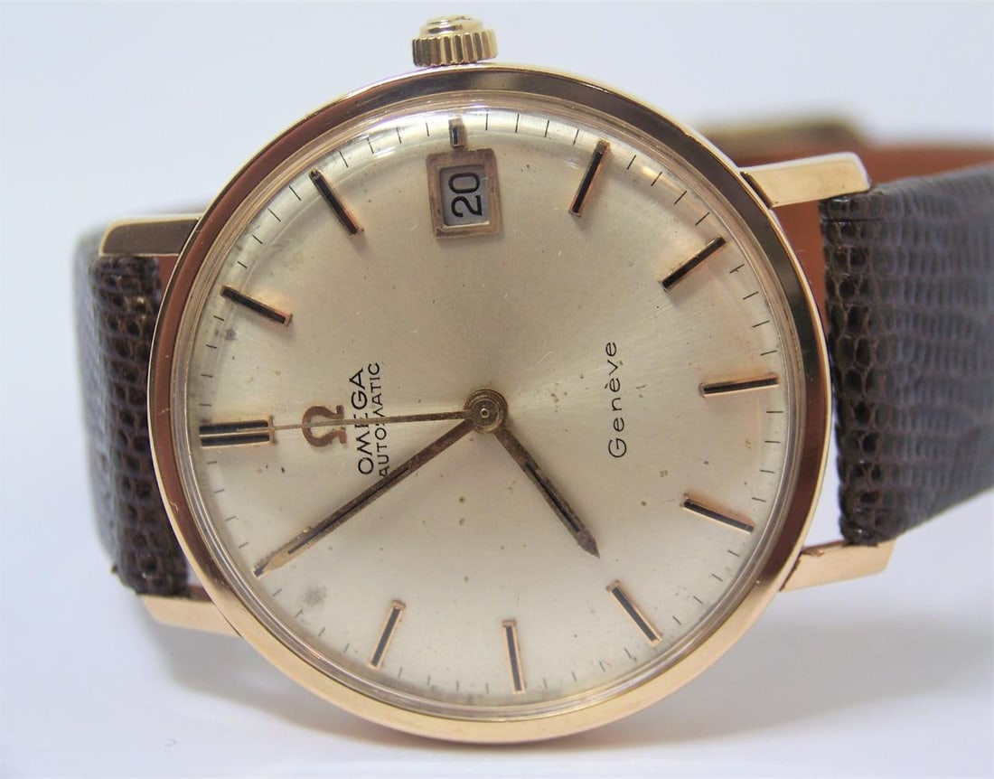 Vintage Solid 18k Rose OMEGA GENEVE Automatic Watch 1960s Cal.565* EXLNT - 4