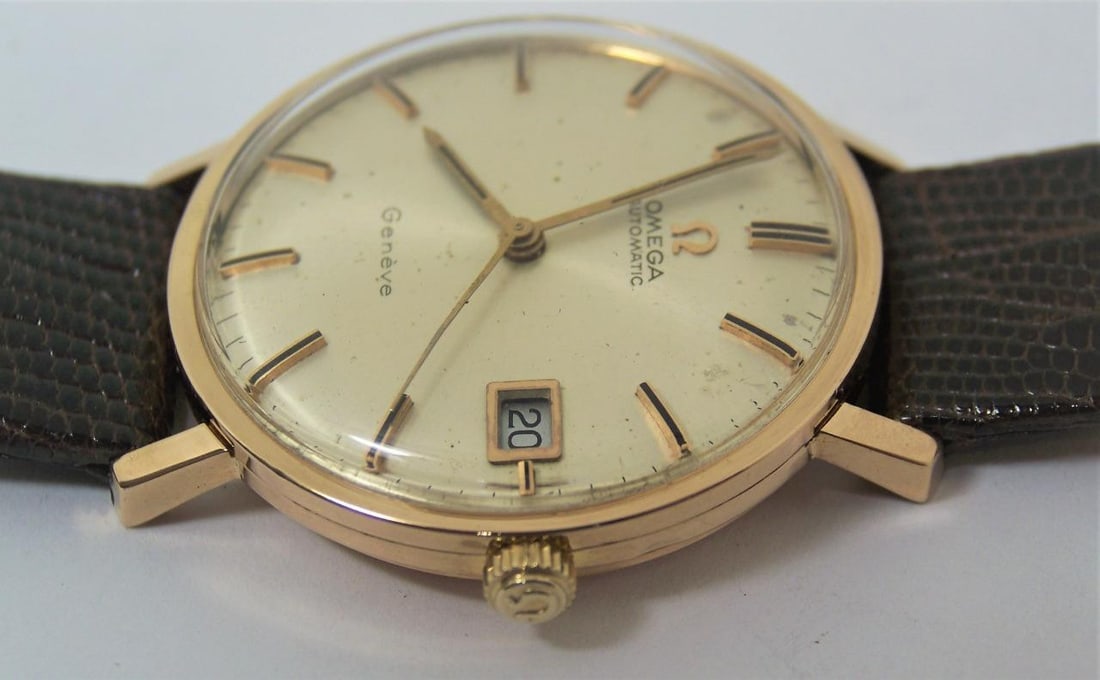 Vintage Solid 18k Rose OMEGA GENEVE Automatic Watch 1960s Cal.565* EXLNT - 8