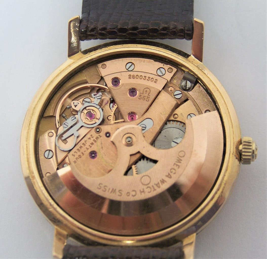 Vintage Solid 18k Rose OMEGA GENEVE Automatic Watch 1960s Cal.565* EXLNT - 9