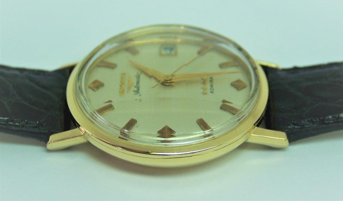 Vintage 18k LONGINES 5 Star Admiral Automatic DATE Watch 1970s Cal.505* EXLNT - 13