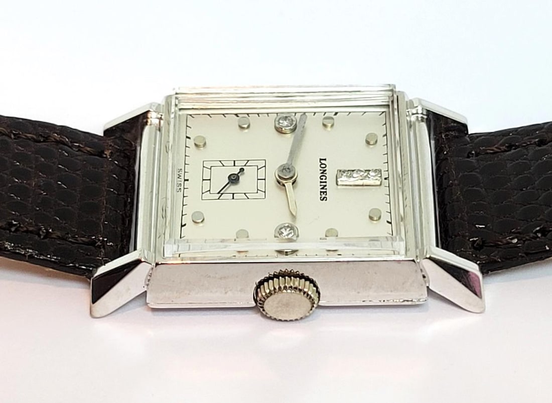 Vintage 14k LONGINES Winding Watch 1950s Cal. 9L Diamond Markers SERVICED EXLNT - 7