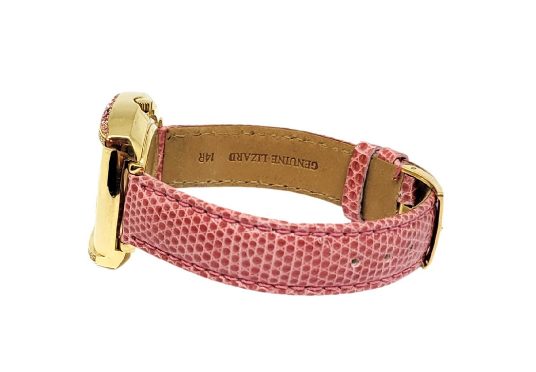 Solid 18k Customized BULGARI Ladies Quartz Watch BB26GL / Diamonds & Sapphires - 3