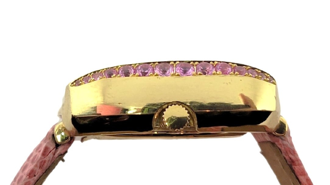 Solid 18k Customized BULGARI Ladies Quartz Watch BB26GL / Diamonds & Sapphires - 5