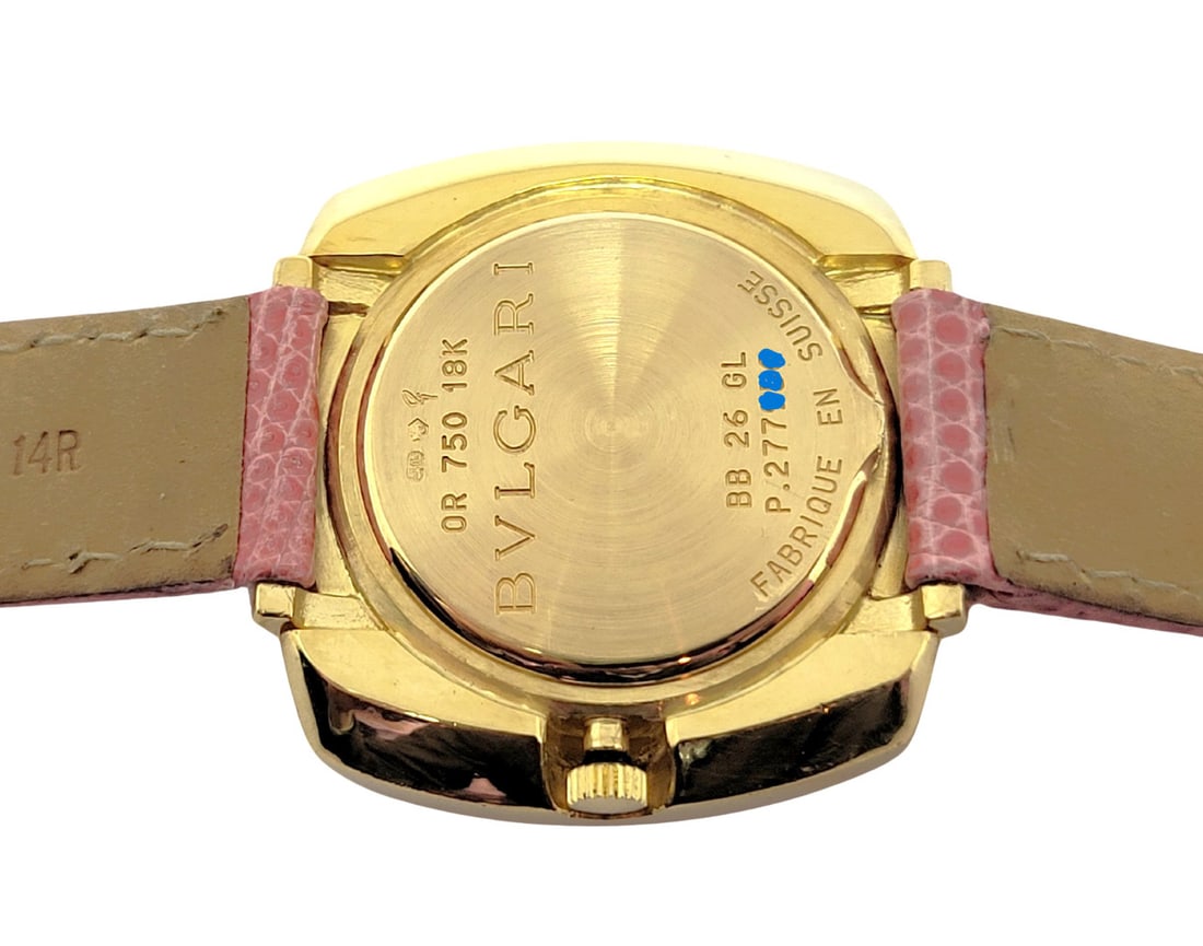Solid 18k Customized BULGARI Ladies Quartz Watch BB26GL / Diamonds & Sapphires - 8