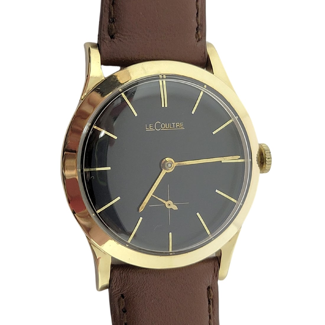 Vintage 14k LeCOULTRE Winding Watch c.1960s Cal 480/CW* BLACK DIAL*EXLNT: Vintage 14k LeCOULTRE Winding Watch c.1960s Cal 480/CW* BLACK DIAL*EXLNT ​ Great present for yourself or someone you love as well as for vintage collectors or enthusiasts! * Solid 14k yellow gol