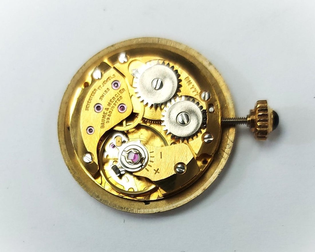 Vintage 14k Gold BAUME & MERCIER Ladies Winding Watch with Diamond Bezel 916120 - 11