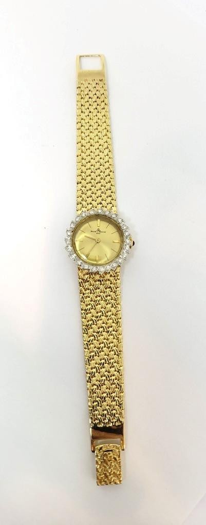 Vintage 14k Gold BAUME & MERCIER Ladies Winding Watch with Diamond Bezel 916120 - 12