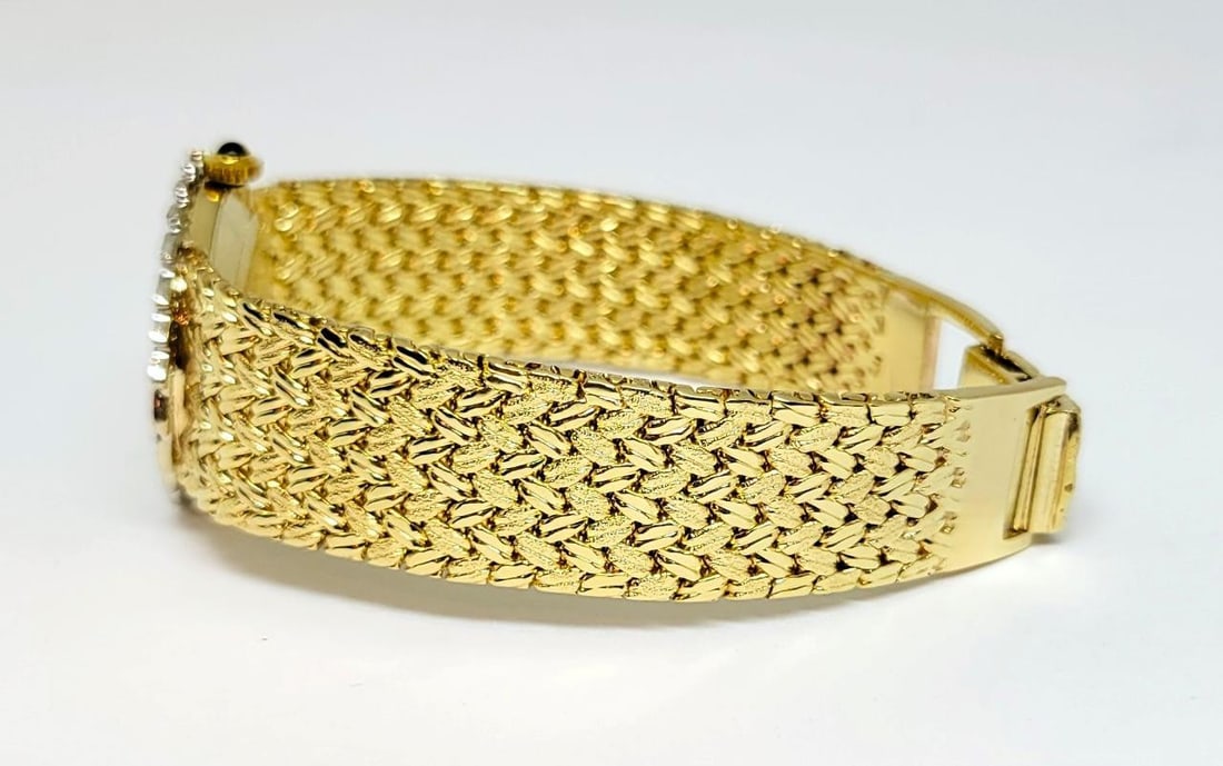 Vintage 14k Gold BAUME & MERCIER Ladies Winding Watch with Diamond Bezel 916120 - 4