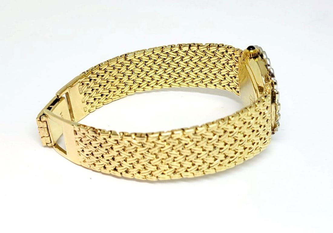 Vintage 14k Gold BAUME & MERCIER Ladies Winding Watch with Diamond Bezel 916120 - 6