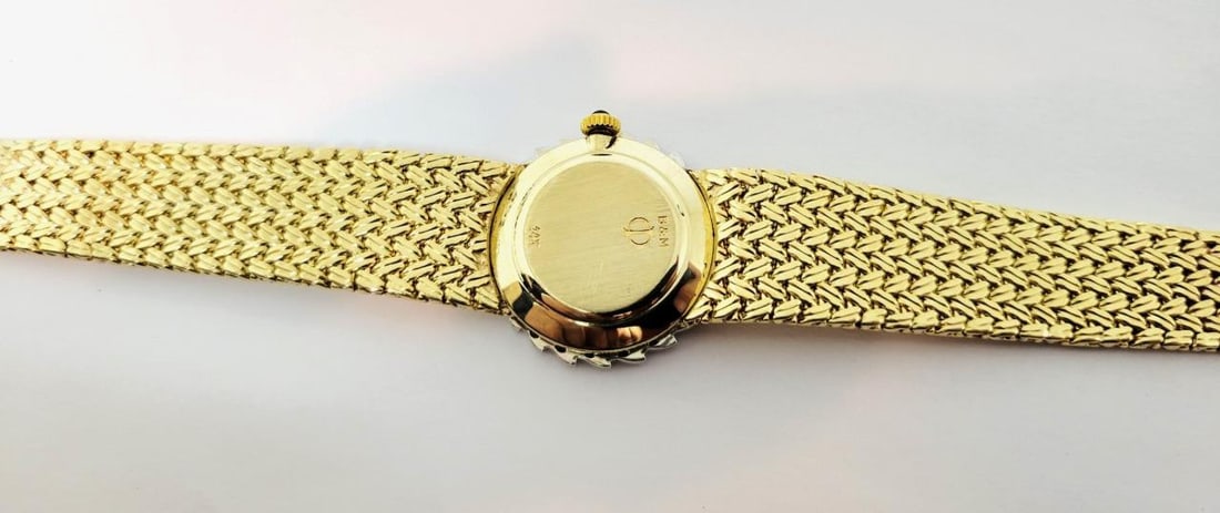 Vintage 14k Gold BAUME & MERCIER Ladies Winding Watch with Diamond Bezel 916120 - 8
