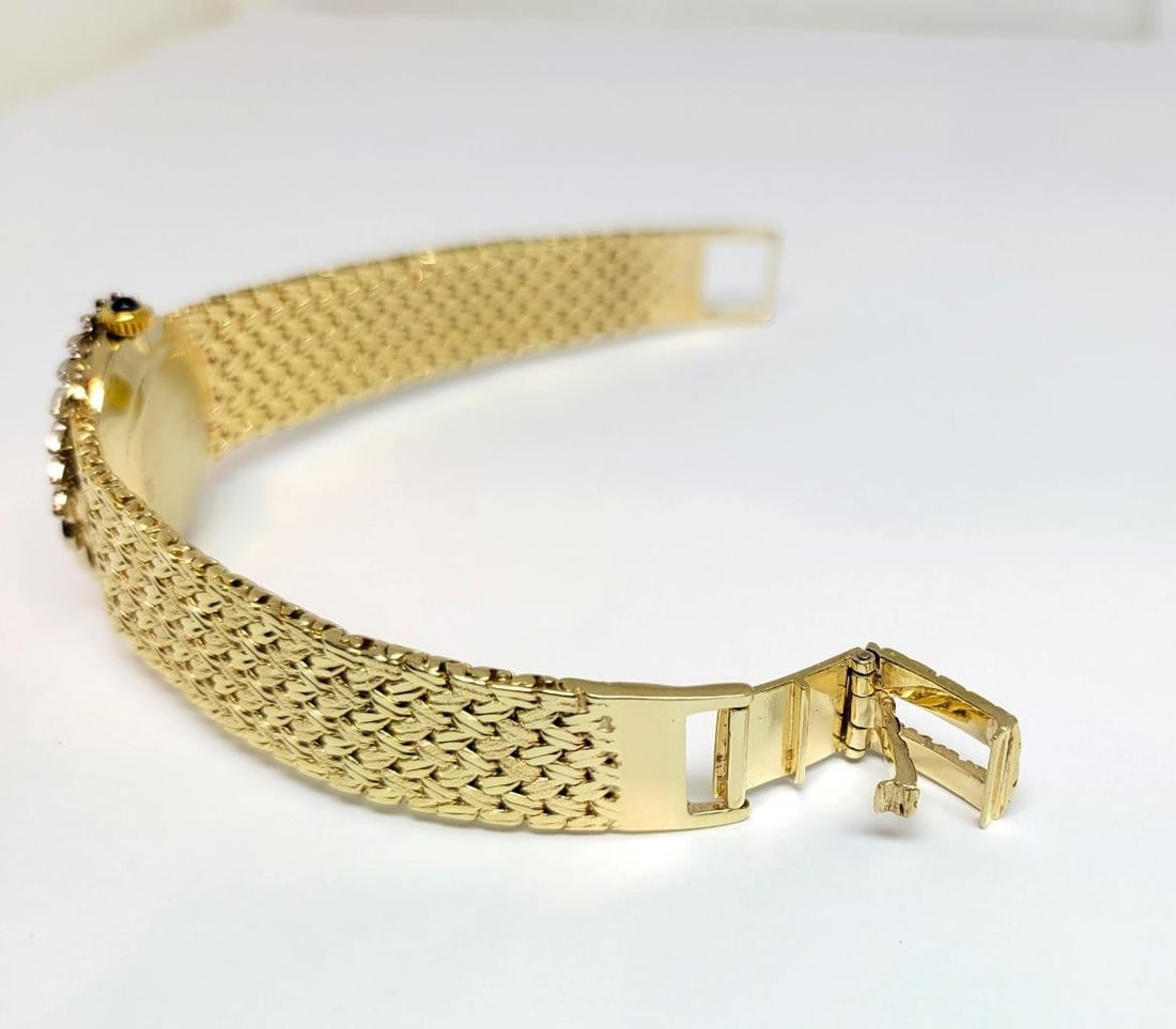 Vintage 14k Gold BAUME & MERCIER Ladies Winding Watch with Diamond Bezel 916120 - 9