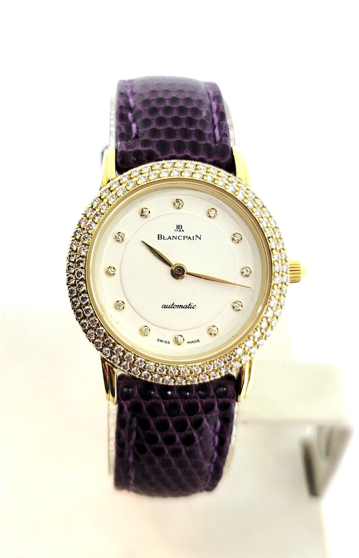 Solid 18k BLANCPAIN Ladies Automatic Watch Ref 1208 with Diamonds E/VS1* EXLNT - 2