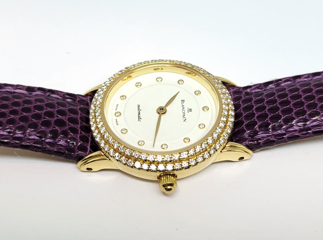 Solid 18k BLANCPAIN Ladies Automatic Watch Ref 1208 with Diamonds E/VS1* EXLNT - 7