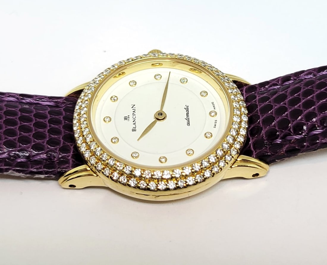 Solid 18k BLANCPAIN Ladies Automatic Watch Ref 1208 with Diamonds E/VS1* EXLNT - 8