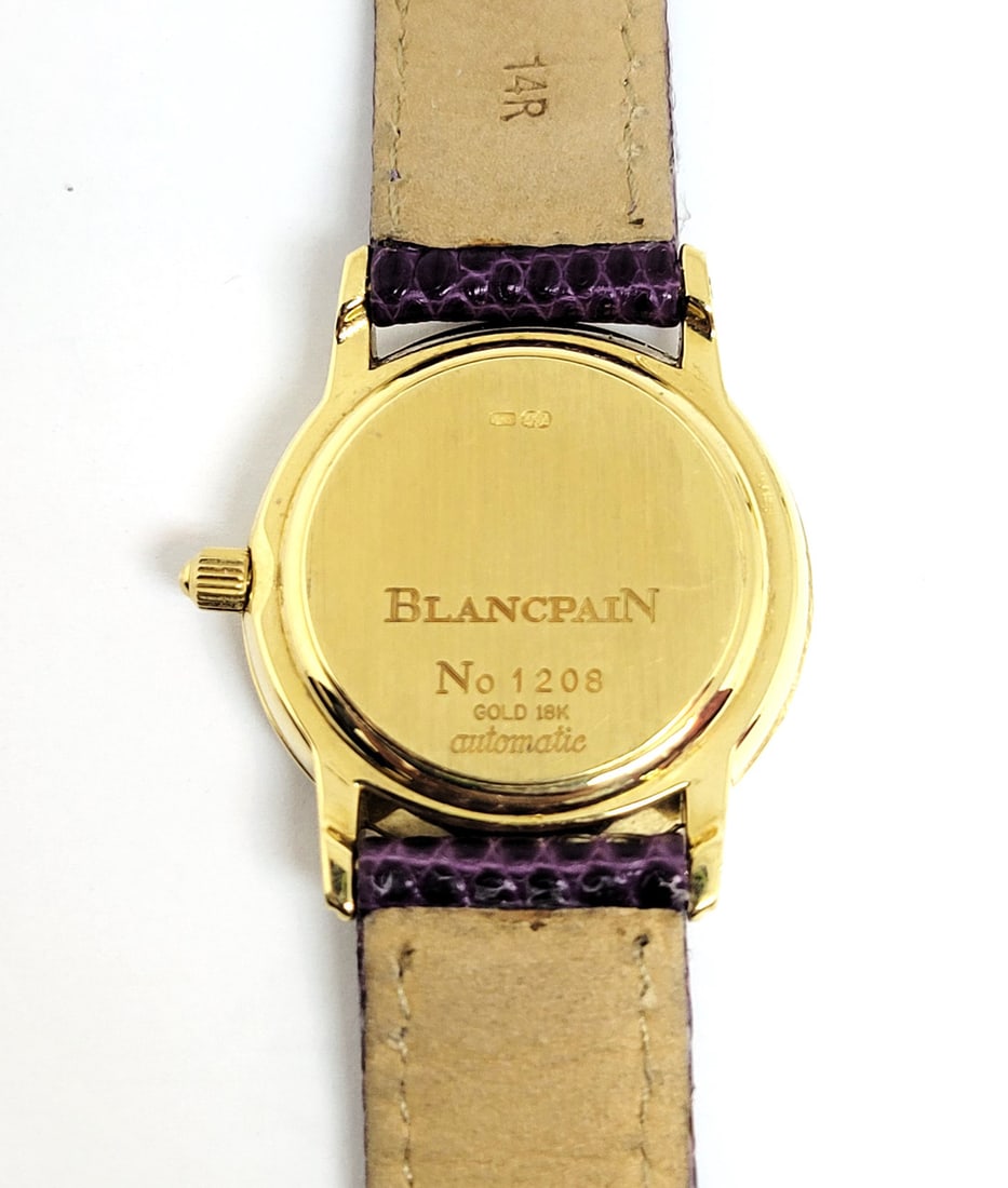 Solid 18k BLANCPAIN Ladies Automatic Watch Ref 1208 with Diamonds E/VS1* EXLNT - 9