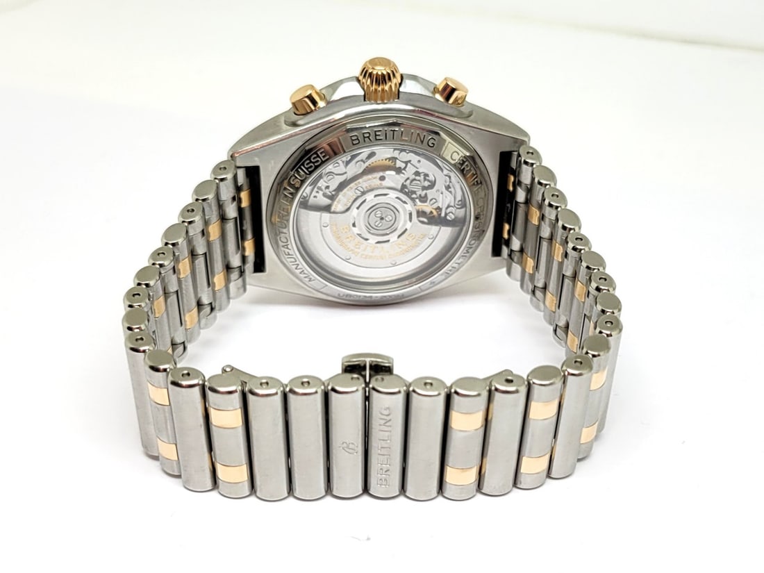 Mens Two-Tone Rose Gold Breitling Chronomat B01 42 mm UB0134 Grey Dial* EXLNT - 5