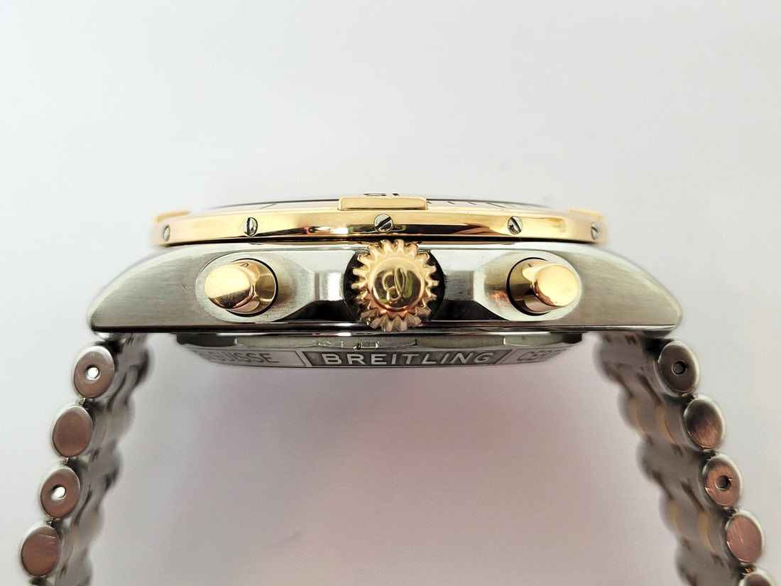 Mens Two-Tone Rose Gold Breitling Chronomat B01 42 mm UB0134 Grey Dial* EXLNT - 6