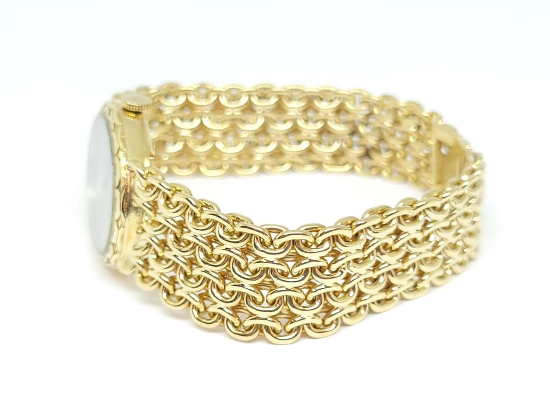 Solid 18k PIAGET Ladies Dress Winding Watch Ref 6822 K20* Tiger-Eye Stone Dial - 3