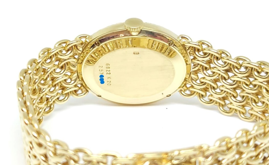 Solid 18k PIAGET Ladies Dress Winding Watch Ref 6822 K20* Tiger-Eye Stone Dial - 5