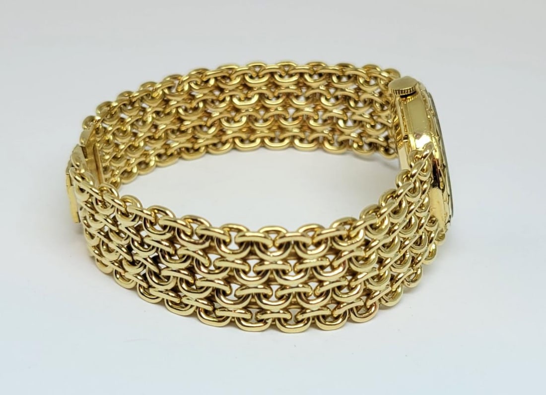 Solid 18k PIAGET Ladies Dress Winding Watch Ref 6822 K20* Tiger-Eye Stone Dial - 7