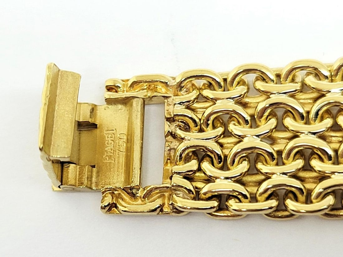 Solid 18k PIAGET Ladies Dress Winding Watch Ref 6822 K20* Tiger-Eye Stone Dial - 8