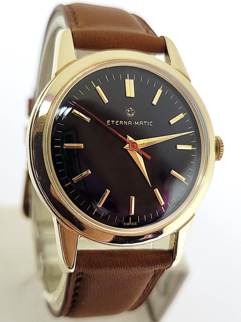 Solid Mens 14k ETERNA-MATIC Watch c.1960s Cal.1247UC* Ref 1416 EXLNT SERVICED (1 of 11)