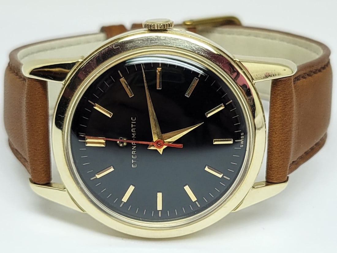 Solid Mens 14k ETERNA-MATIC Watch c.1960s Cal.1247UC* Ref 1416 EXLNT SERVICED - 2
