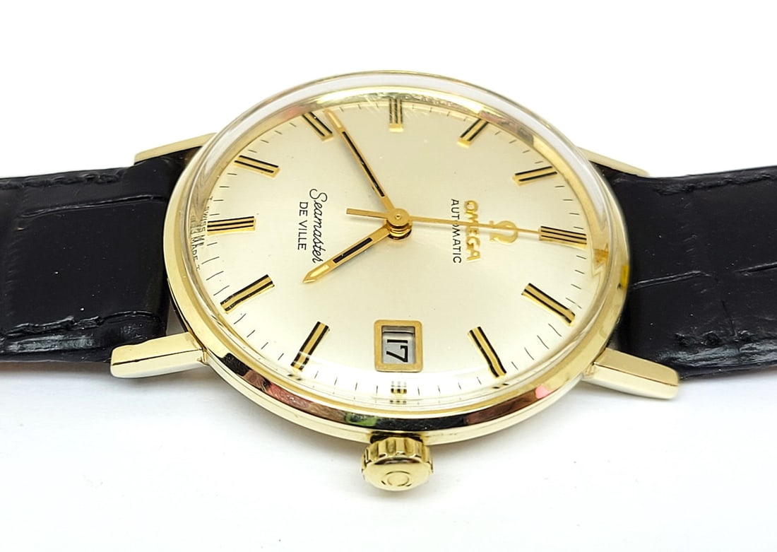 Vintage 14k OMEGA SEAMSTER DeVILLE Automatic Watch 1960s Cal 563* KM6610* EXLNT - 9