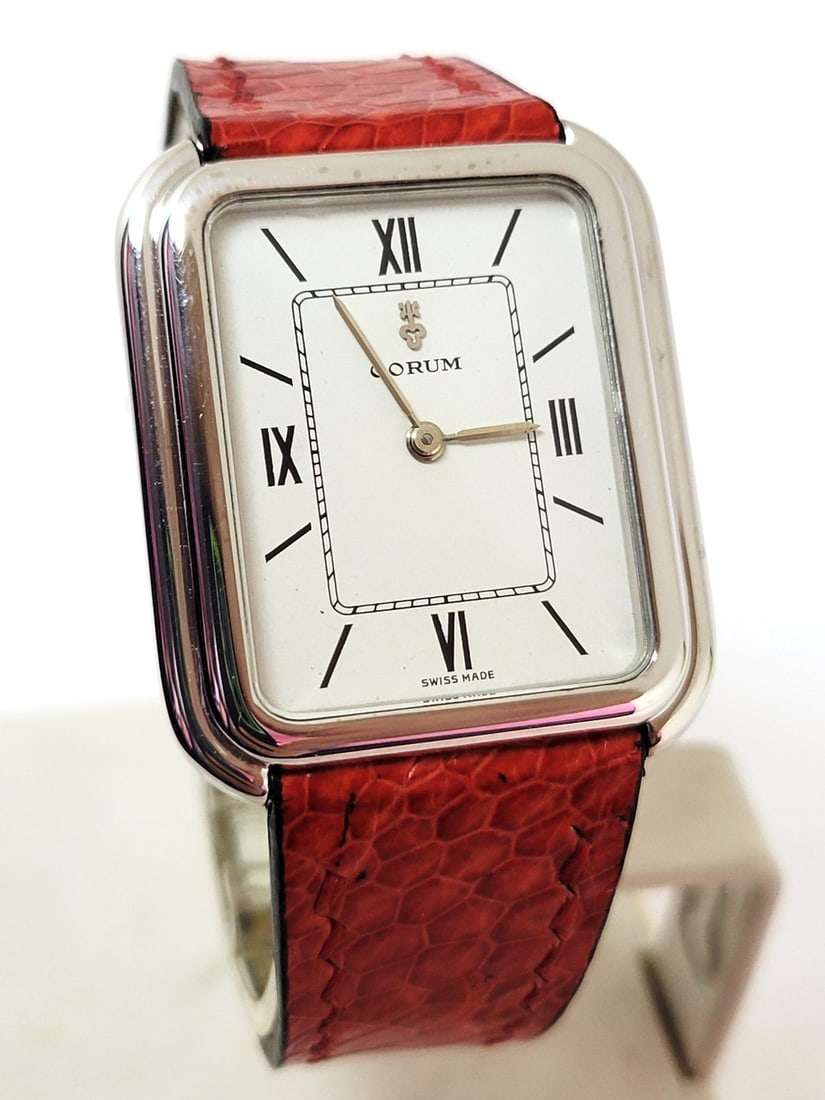 Vintage Solid 18k White Gold Unisex CORUM 27118 Winding Watch* EXLNT - 2