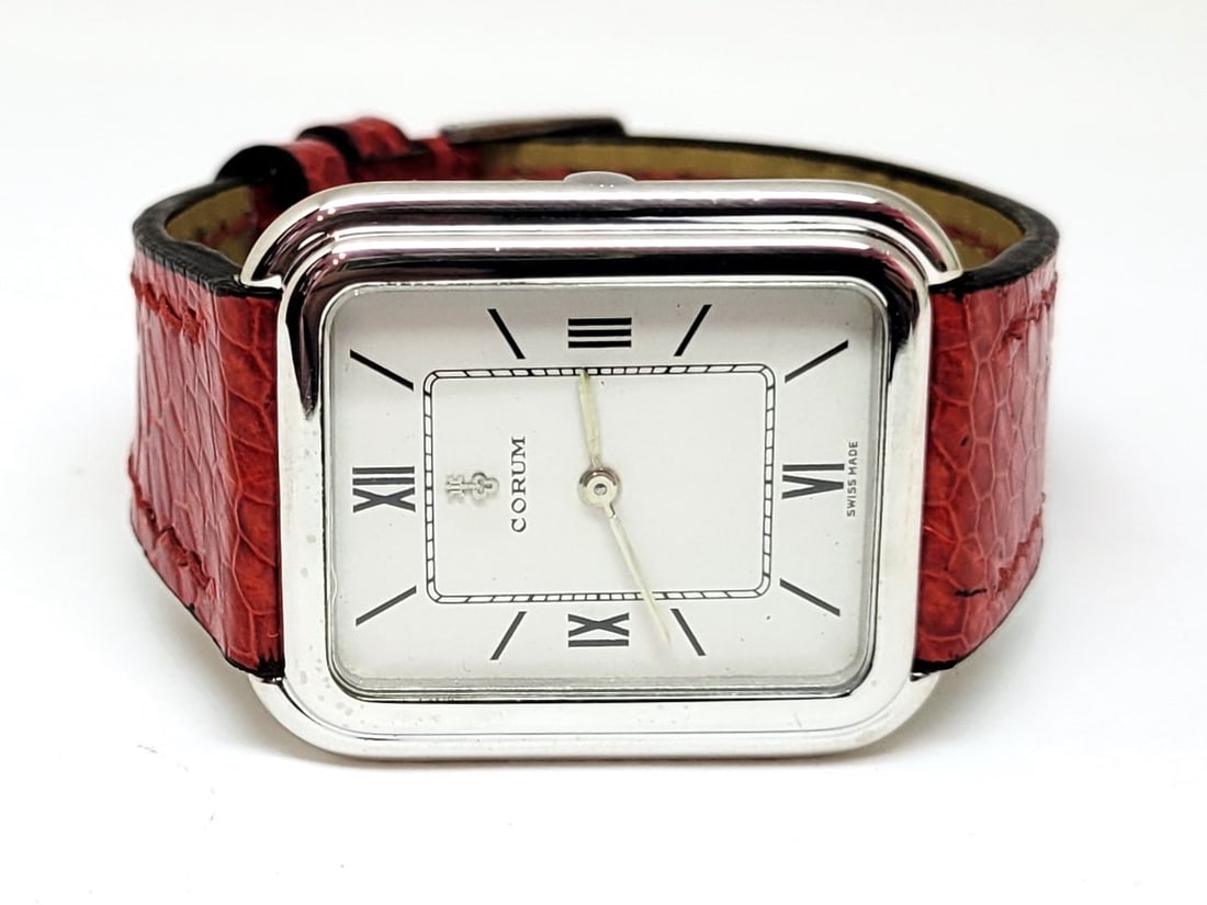 Vintage Solid 18k White Gold Unisex CORUM 27118 Winding Watch* EXLNT - 3