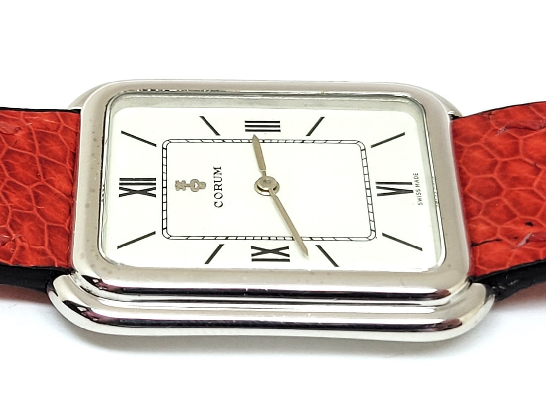 Vintage Solid 18k White Gold Unisex CORUM 27118 Winding Watch* EXLNT - 8