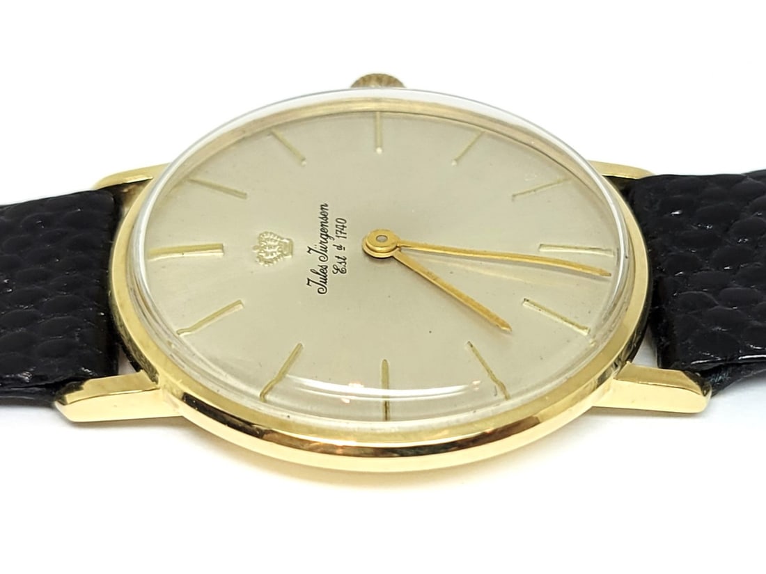 Vintage 18k JULES JURGENSEN Winding Watch 57827 c.1960s EXLNT - 7