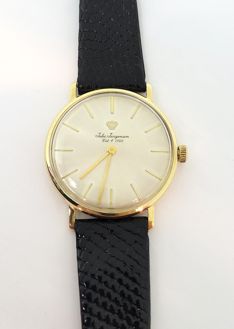 Vintage 18k JULES JURGENSEN Winding Watch 57827 c.1960s EXLNT - 8