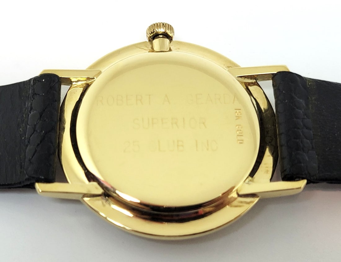 Vintage 18k JULES JURGENSEN Winding Watch 57827 c.1960s EXLNT - 9