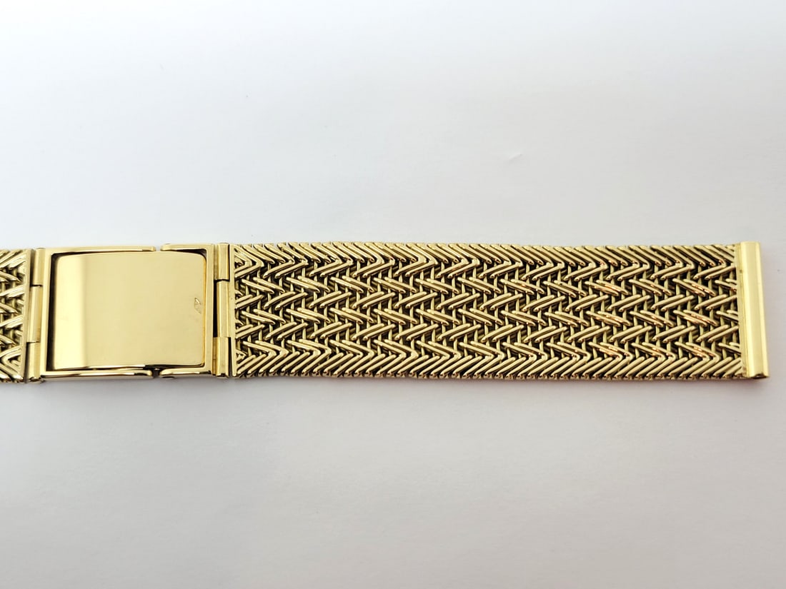 SOLID 18k Yellow GOLD Watch Foxtail Bracelet 18 mm Logs EXLNT 44.6 grams - 2