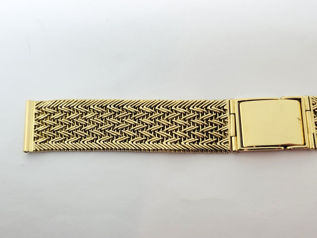 SOLID 18k Yellow GOLD Watch Foxtail Bracelet 18 mm Logs EXLNT 44.6 grams - 3