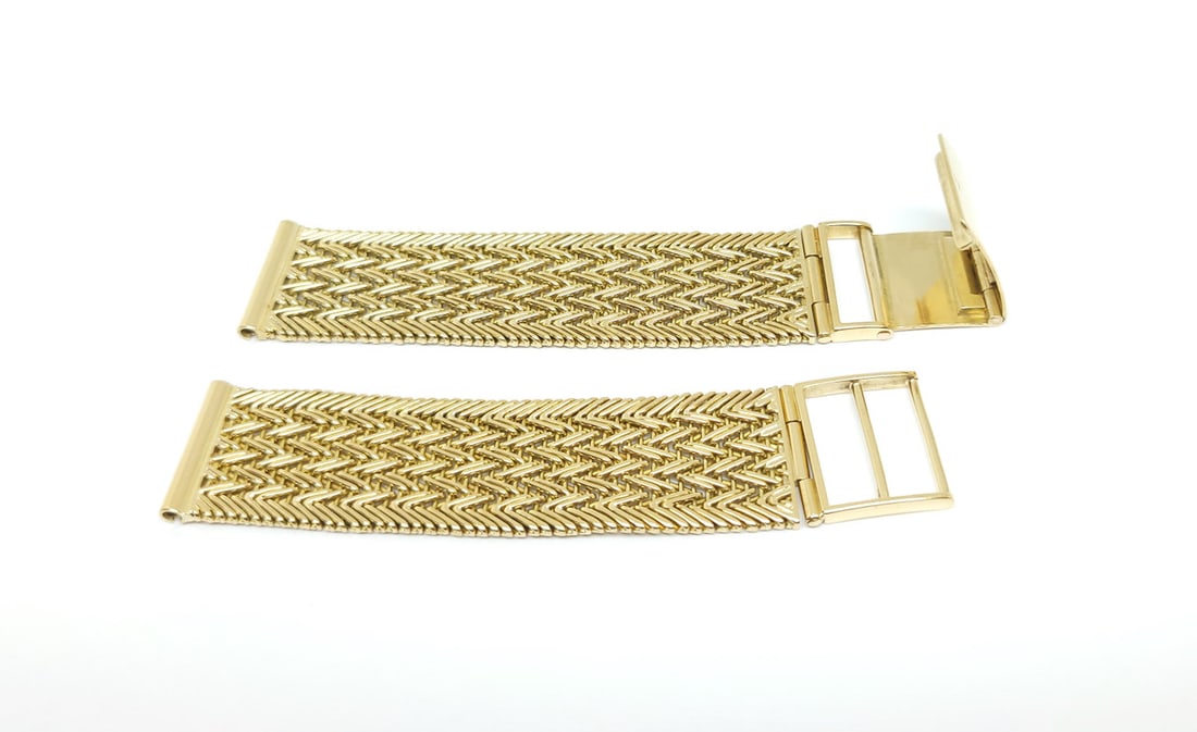 SOLID 18k Yellow GOLD Watch Foxtail Bracelet 18 mm Logs EXLNT 44.6 grams - 7
