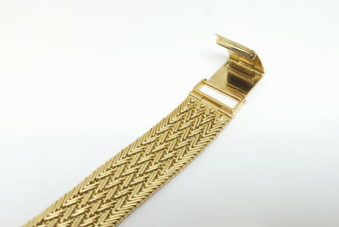 SOLID 18k Yellow GOLD Watch Foxtail Bracelet 18 mm Logs EXLNT 44.6 grams - 8
