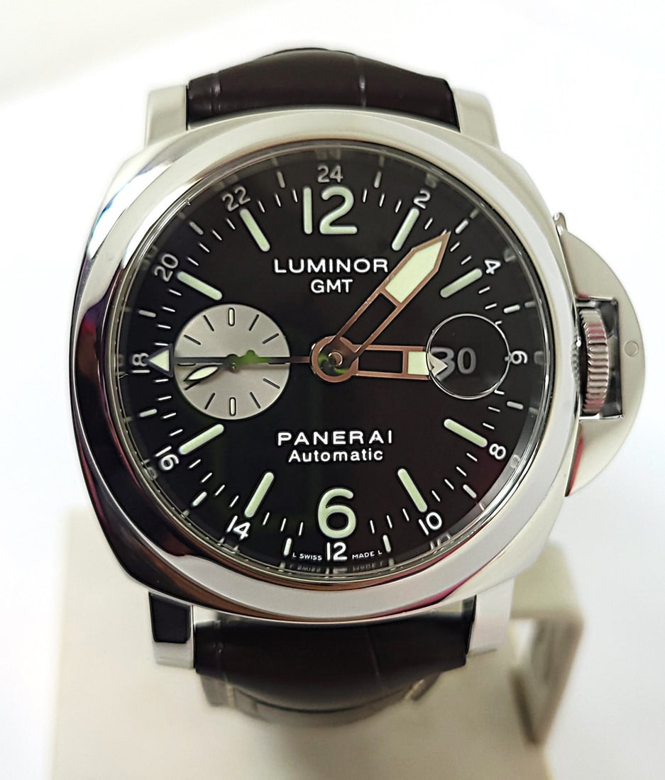 MEN'S PANERAI LUMINOR GMT AUTOMATIC WATCH OP 6554 PB504578 43 mm EXLNT (1 of 10)