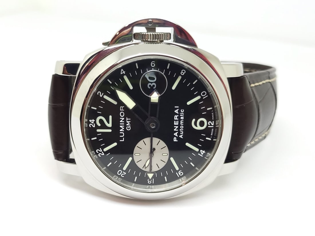 MEN'S PANERAI LUMINOR GMT AUTOMATIC WATCH OP 6554 PB504578 43 mm EXLNT - 2