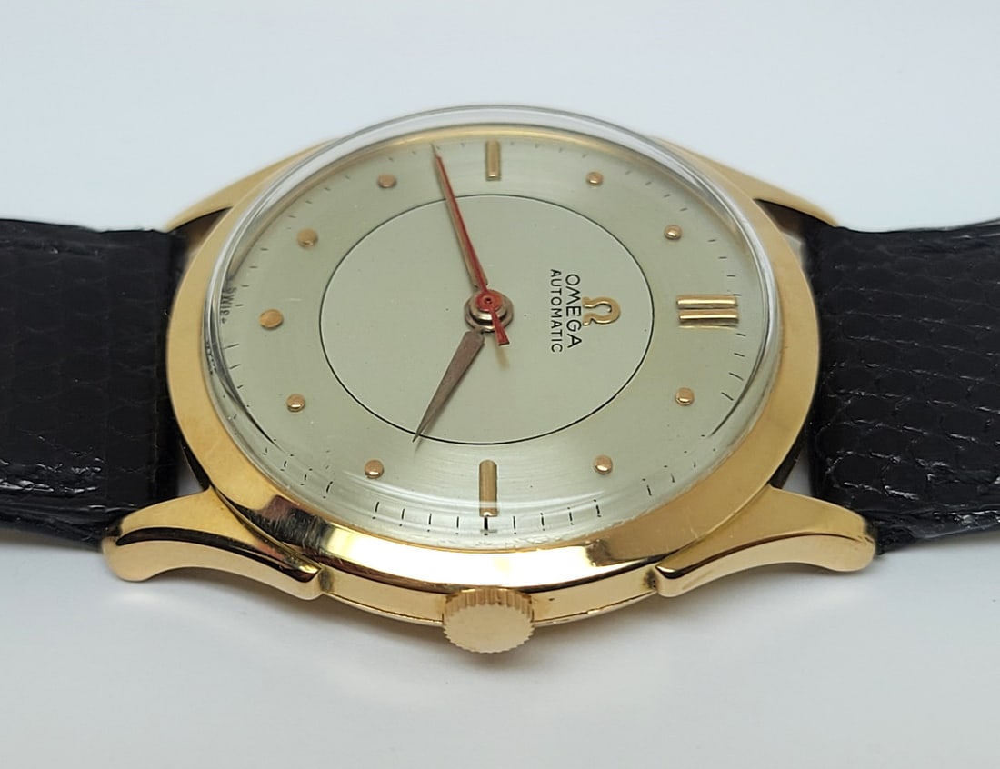 Solid 18k Rose OMEGA Men's AUTOMATIC Watch* Cal 28.10.RA.SC.PC c.1950s* EXLNT - 7