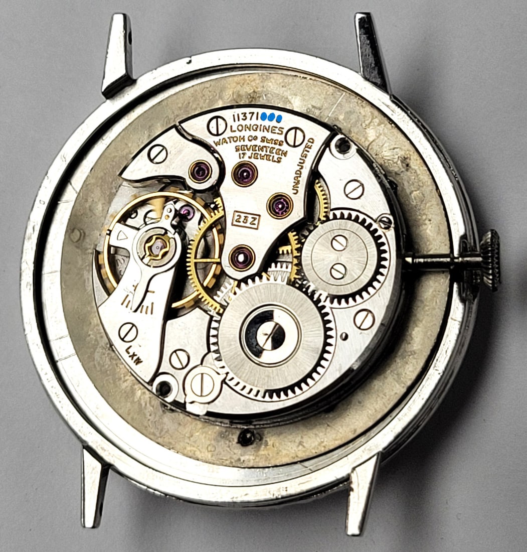 Vintage 14k White LONGINES Winding Watch Ref 179 c.1950s Cal 23Z with Diamonds - 11