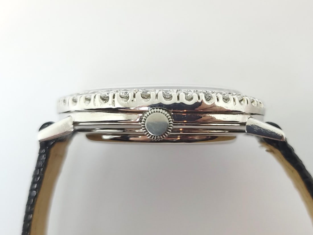 Vintage 14k White LONGINES Winding Watch Ref 179 c.1950s Cal 23Z with Diamonds - 5