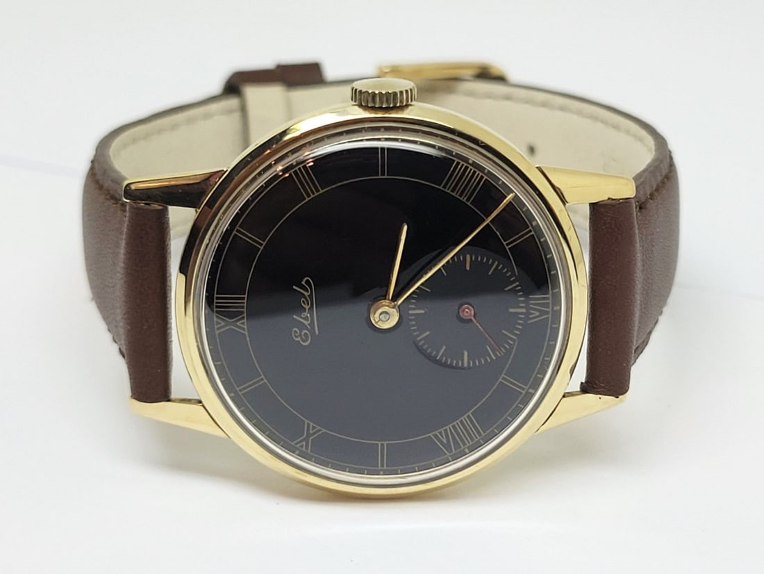 Vintage Unisex 14k Gold EBEL Winding Watch 1950s Cal 112N Ref 16002 EXLNT RARE - 2