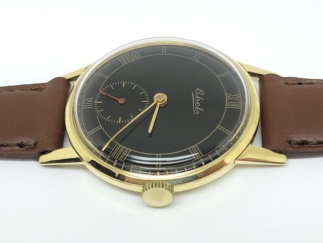 Vintage Unisex 14k Gold EBEL Winding Watch 1950s Cal 112N Ref 16002 EXLNT RARE - 5