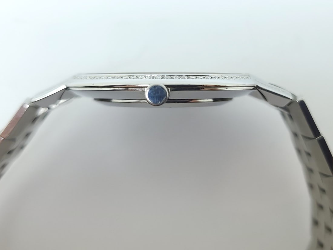 Steel MOVADO Faceto 84.45.1892 Diamond Wrist Watch 38 mm Black Dial Quartz EXLNT - 6