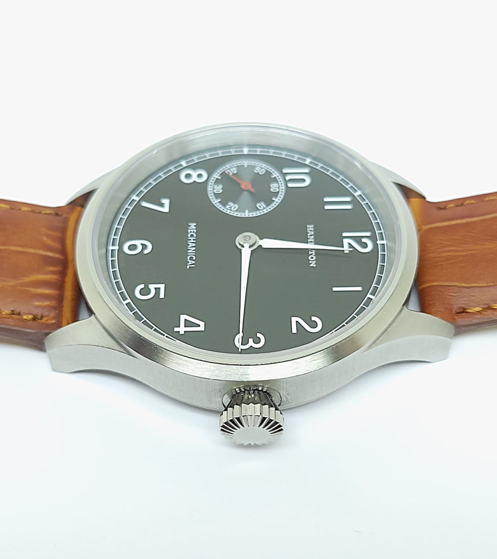 Men's S/Steel High Grade HAMILTON Winding Watch Cal 917 Re-Cased* Black DIAL - 6